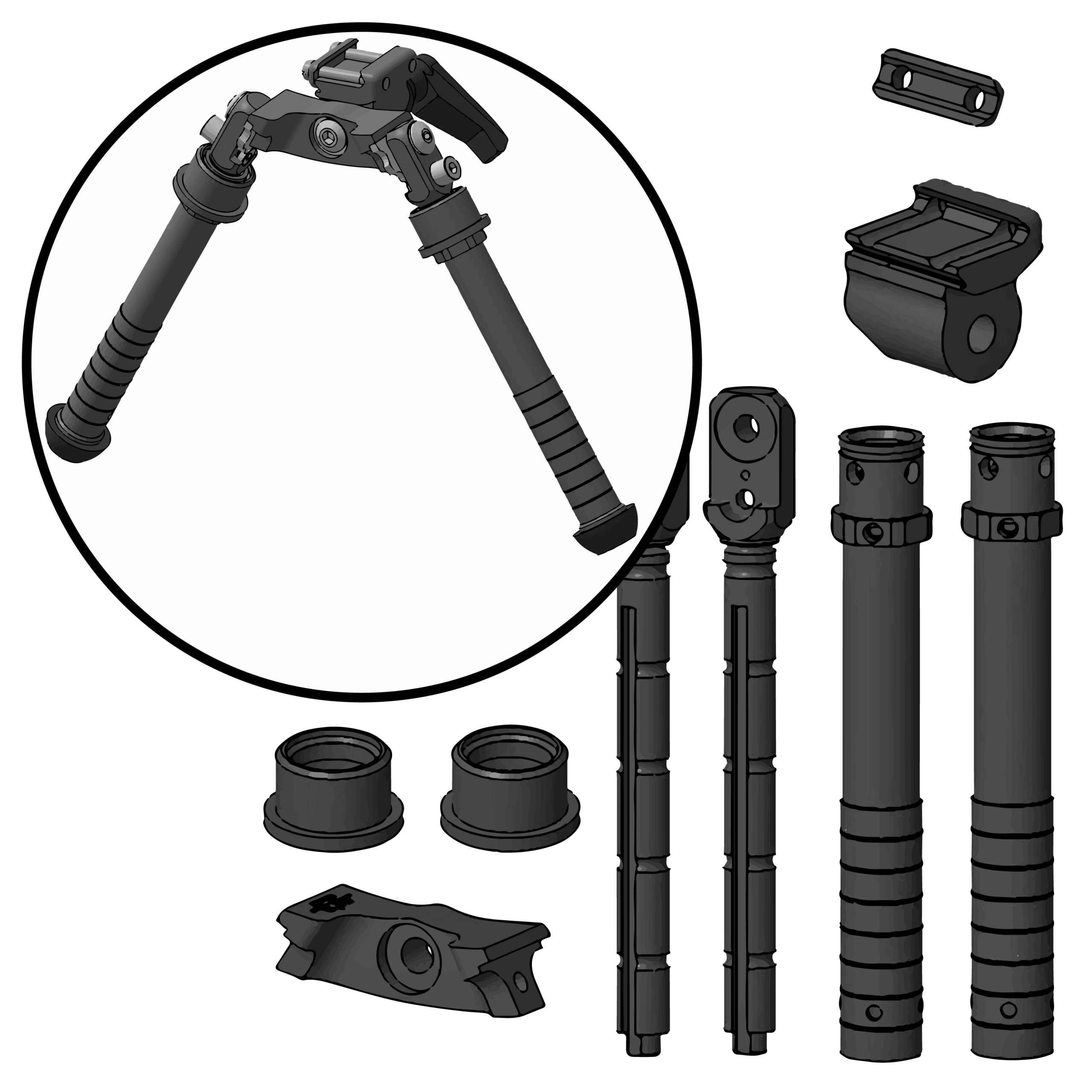 CAL Atlas® Bipods - Unassembled | B&T Industries